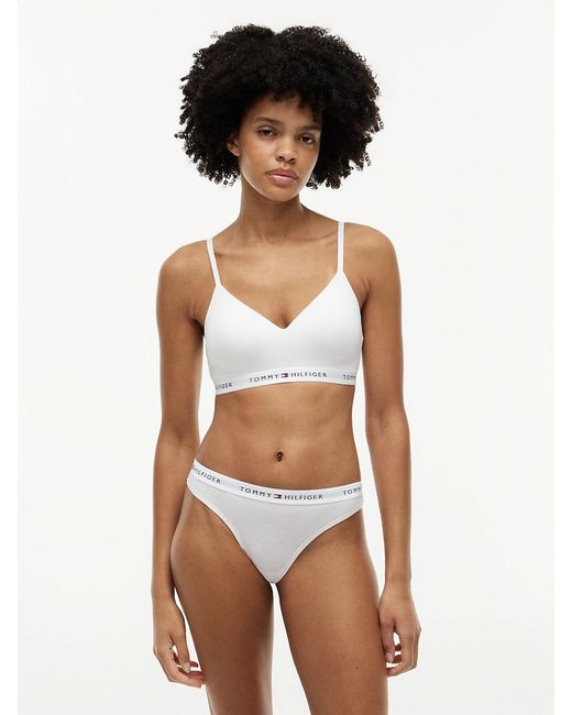 Tommy Hilfiger White Repeat Logo Underband Push-Up Bralette