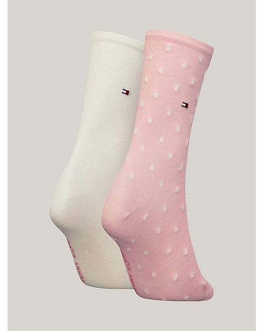 Pack de 2 pares de calcetines con lunares Tommy Hilfiger de color Pink