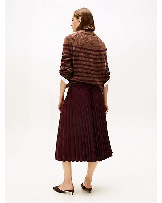 Tommy Hilfiger Geplooide Midi-Rok Van Twill in het Red