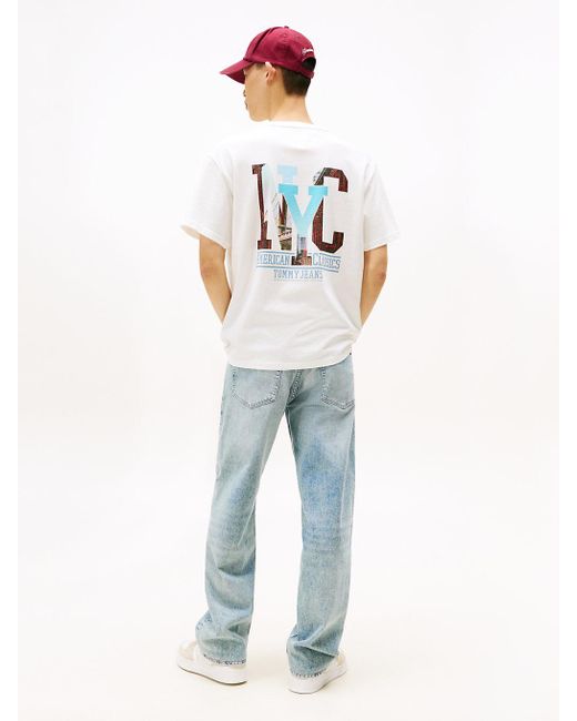 T-Shirt Décontracté À Imprimé Au Dos Tommy Hilfiger pour homme en coloris White