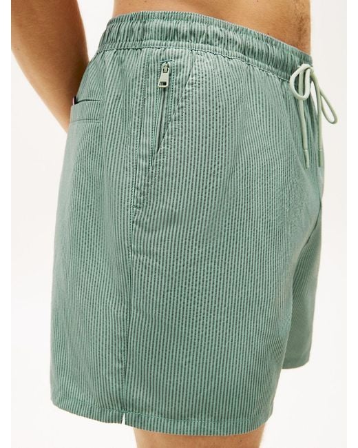 Tommy Hilfiger Green Original Ithaca Stripe Mid Length Swim Shorts for men