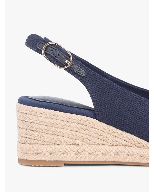 Tommy Hilfiger Blue Hemp Slingback Wedge Espadrilles