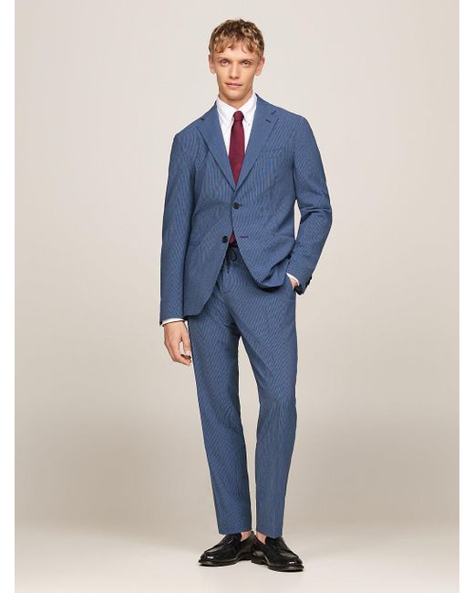 Tommy Hilfiger Blue Tonal Pinstripe Slim Fit Two-piece Suit for men