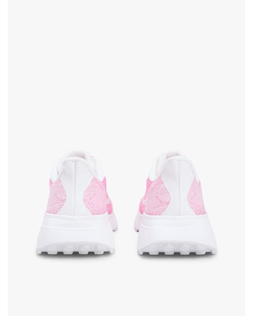 Tommy Hilfiger Pink Mesh Jacquard Knit Cleat Trainers