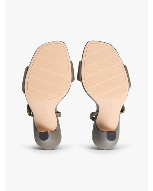 Tommy Hilfiger Metallic Leather Open Toe High Heels