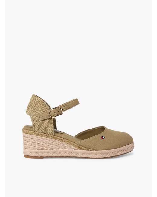 Tommy Hilfiger Natural Canvas Wedge Espadrilles