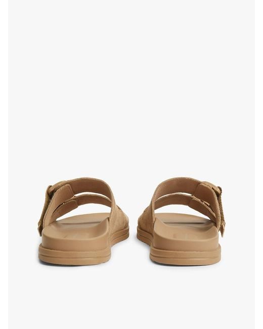Tommy Hilfiger White Webbing Strap Buckle Suede Sandals for men
