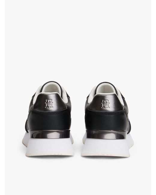 Baskets Chunky En Cuir À Semelle Crantée Tommy Hilfiger en coloris Black