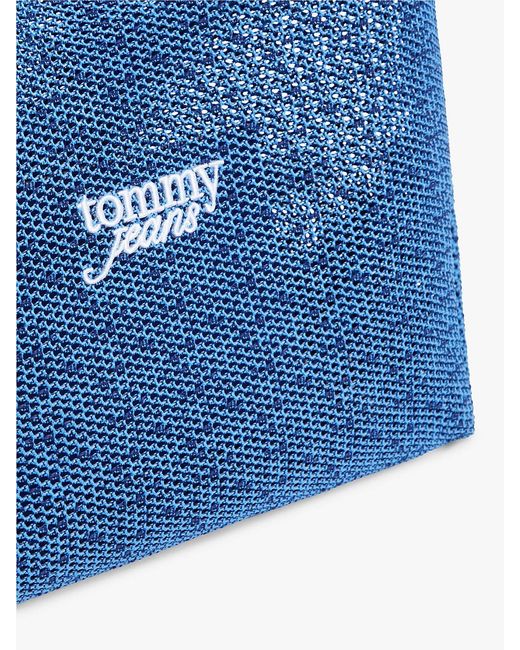 Tommy Hilfiger Blue Woven Hobo Bag