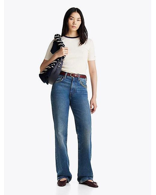 Camiseta Slim Con Cuello A Contraste Tommy Hilfiger de color White
