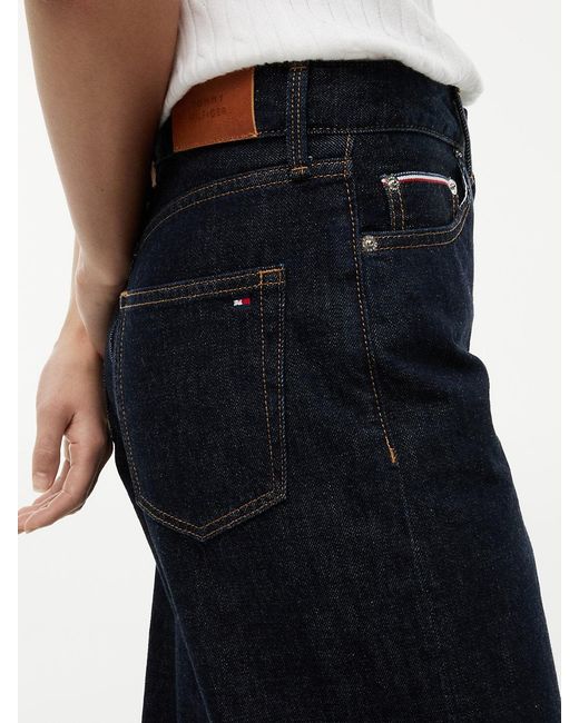 Tommy Hilfiger White Selvedge Mid Rise Loose Straight Leg Jeans