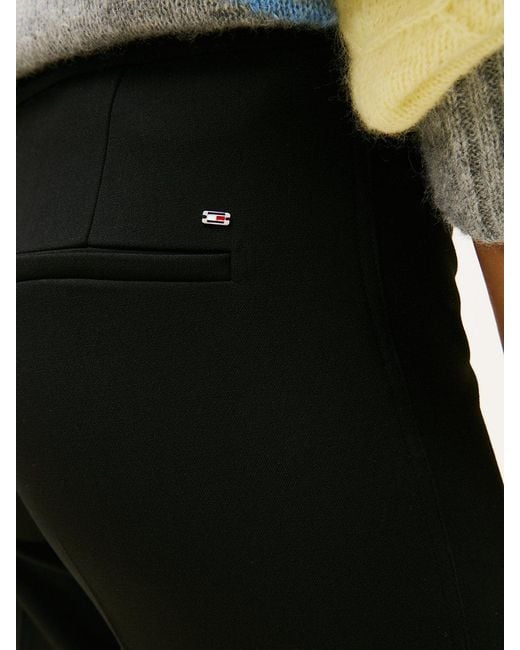 Tommy Hilfiger White Pressed Crease Kick Flare Trousers