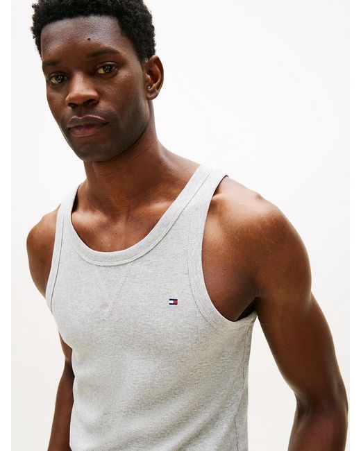 Tommy Hilfiger White Th Original Tank And Shorts Pyjama Set for men