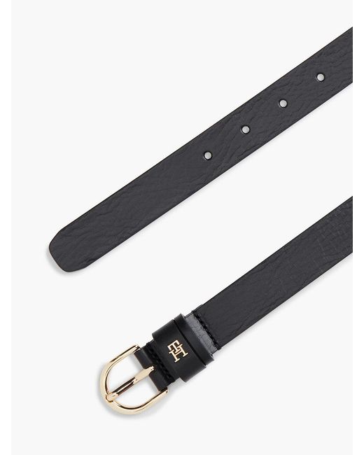 Tommy Hilfiger Black Th Monogram Leather Belt