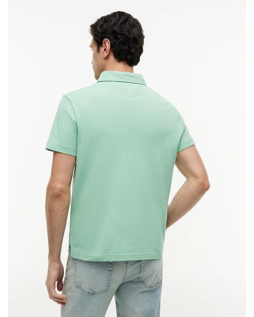 Tommy Hilfiger Green Regular Fit Mesh Jersey Polo Shirt for men