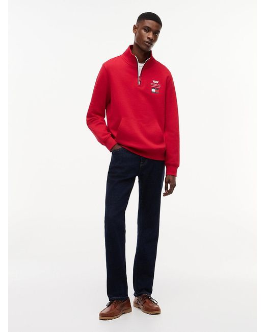 Tommy Hilfiger Red Th X Cadillac Formula 1 Team Back Graphic Half-Zip Sweatshirt for men