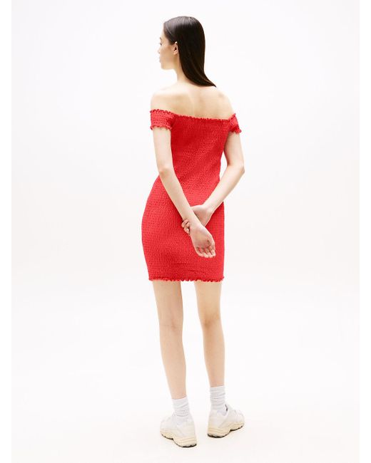 Tommy Hilfiger Red Smock Bodycon Mini Dress