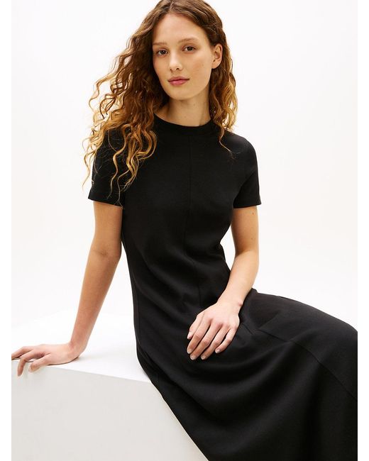 Tommy Hilfiger Interlock Knit Midi Fit And Flare Dress in Black | Lyst UK Tommy Hilfiger Interlock Knit Midi Fit And Flare Dress in Black | Lyst UK