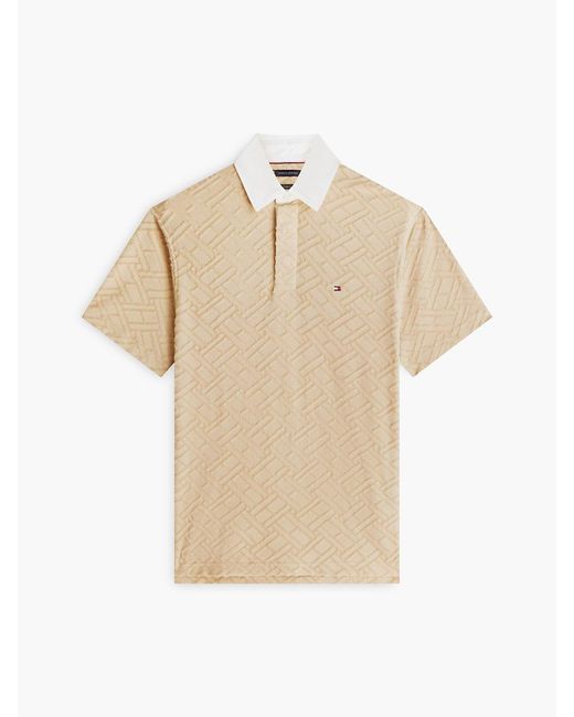 Tommy Hilfiger White Classic Fit Flag Jacquard Polo Shirt for men