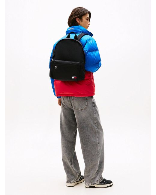 Tommy Hilfiger Black Essential Textile Dome Backpack for men