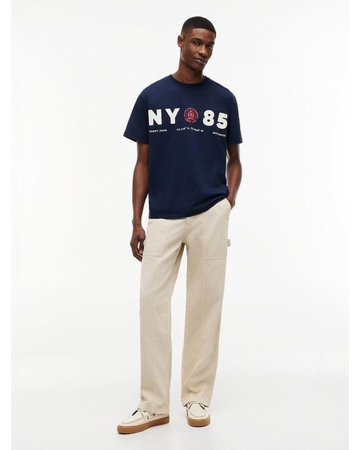 Tommy Hilfiger Blue Back Logo Relaxed Jersey T-Shirt for men