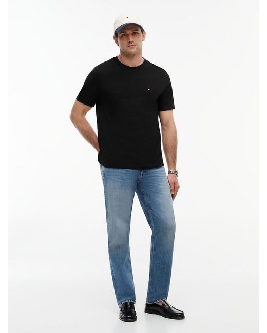 Tommy Hilfiger Black Flag Embroidery Crew Neck T-shirt for men