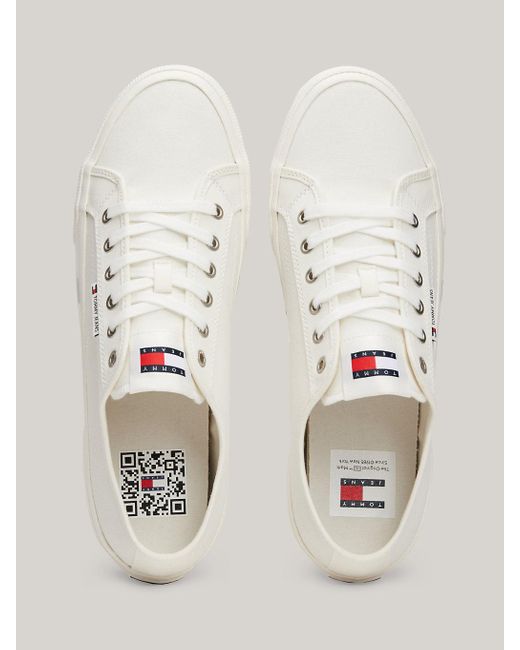 Tommy Hilfiger Natural Lace-up Canvas Trainers for men