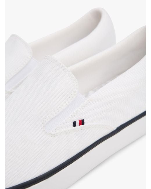 Baskets À Enfiler En Maille Tommy Hilfiger pour homme en coloris White