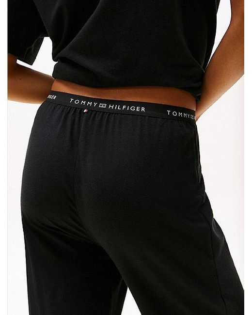 Tommy Hilfiger Black Pyjamahose Mit Logos Am Taillenbund
