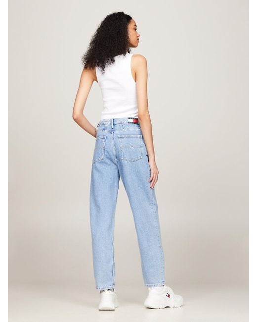 Tommy Hilfiger Blue Ultra High Rise Tapered Mom Jeans