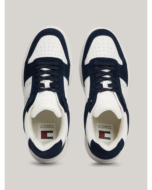 Tommy Hilfiger Blue The Brooklyn Suede Mixed Texture Trainers for men