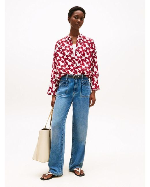 Chemise Décontractée Texturée Tommy Hilfiger en coloris Red