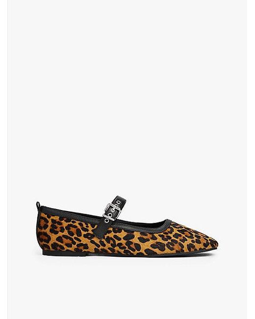 Tommy Hilfiger White Mary-Jane-Ballerina Mit Leoparden-Print