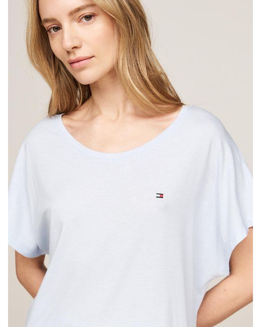 Tommy Hilfiger White Tonal Logo Pyjama Top