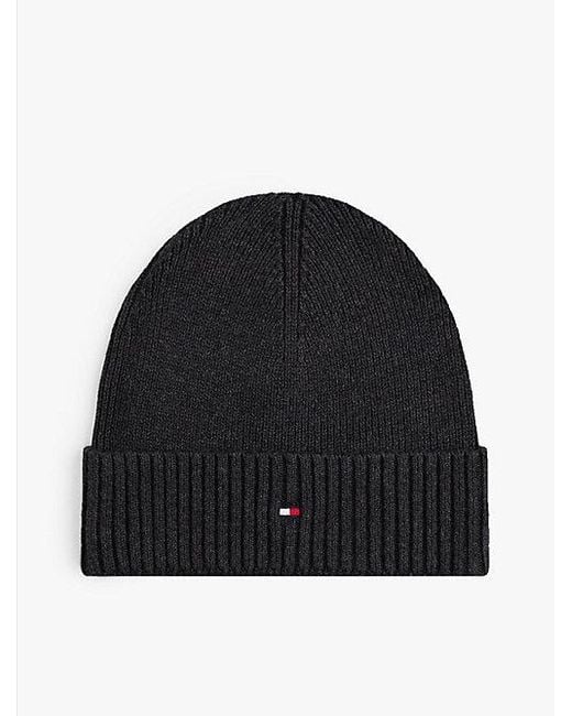 Tommy Hilfiger Hilfiger Flag Beanie Mit Kaschmir in Black für Herren