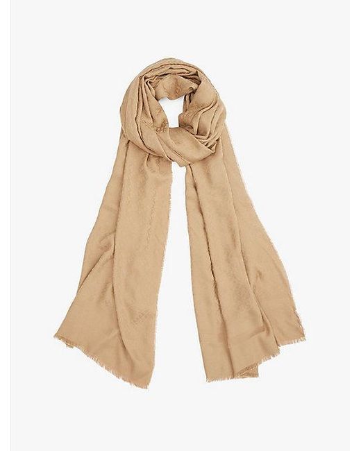 Tommy Hilfiger Sjaal Met Th-Monogram En Franjes in het Natural