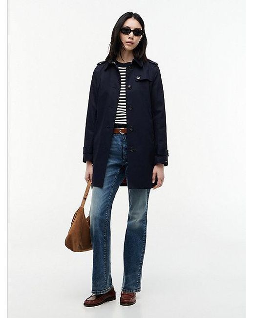Tommy Hilfiger Single-Breasted Trenchcoat in het Blue