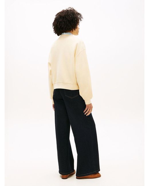 Tommy Hilfiger Natural Crest Embroidery Relaxed Terry Sweatshirt