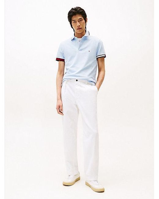 Polo De Corte Slim Con Ribetes Distintivos Tommy Hilfiger de hombre de color Blue
