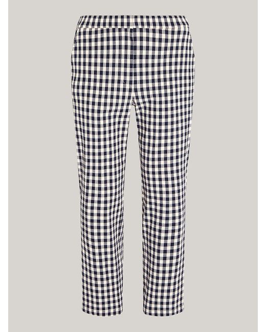Tommy Hilfiger Multicolor Gingham Slim Fit Straight Trousers