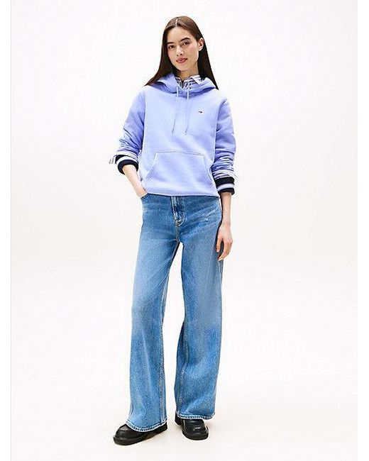 Sudadera Con Capucha Y Logo Bordado Tommy Hilfiger de color Blue
