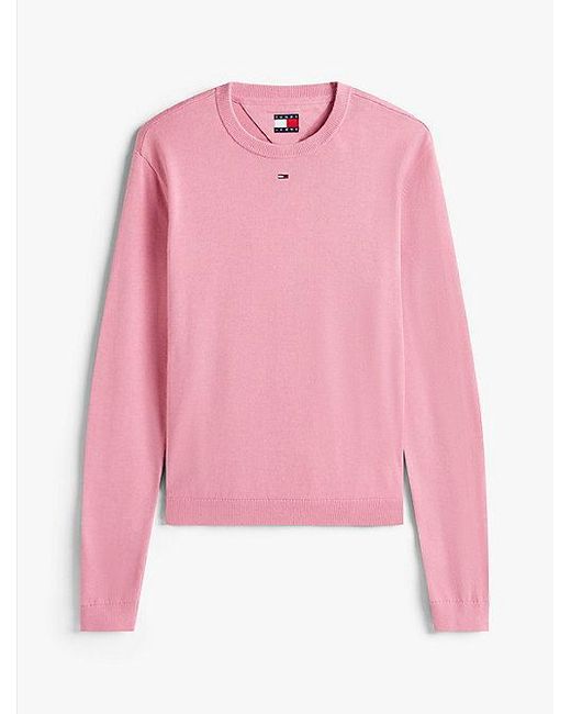 Tommy Hilfiger Trui Met Ronde Hals En Geborduurde Vlag in het Red