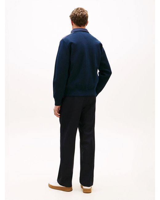 Tommy Hilfiger Blue Smart Casual Mixed Texture Relaxed Jacket for men