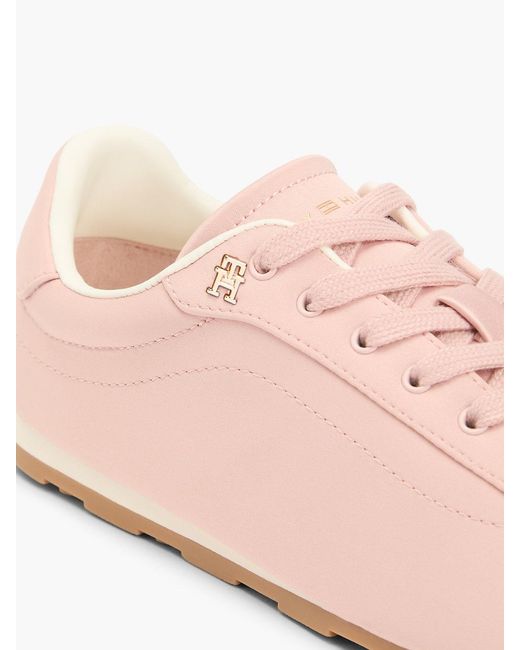 Tommy Hilfiger Pink Th Monogram Satin Trainers