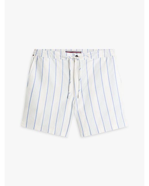 Tommy Hilfiger White Dover Open Weave Dobby Regular Fit Shorts for men