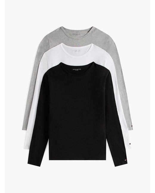 Tommy Hilfiger Black 3-pack Premium Essential Long Sleeve T-shirts for men
