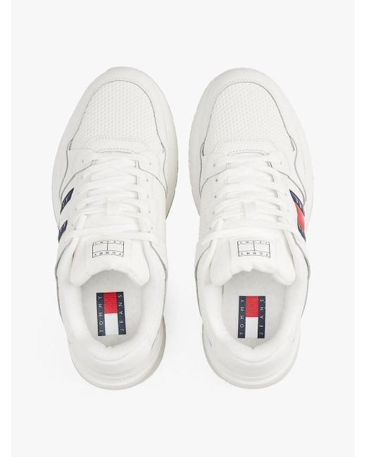 Baskets À Semelle Crantée Multitextures Tommy Hilfiger pour homme en coloris White