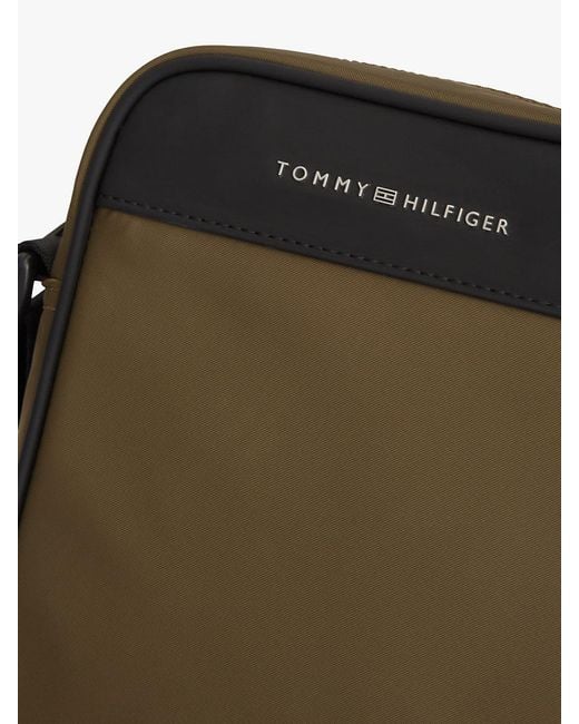 Tommy Hilfiger Green Metal Logo Crossbody Reporter Bag for men