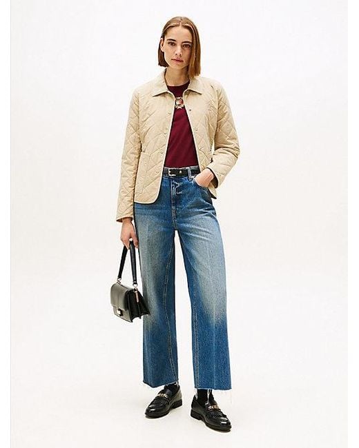 Tommy Hilfiger Getailleerd Gewatteerd Jack Met Th-Embleem in het White