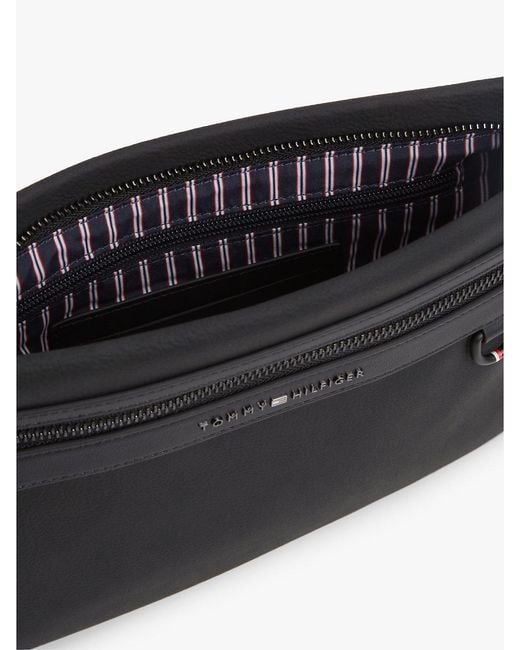 Tommy Hilfiger Black Tonal Metal Logo Pouch for men